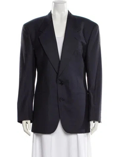 Pre-owned Valentino Virgin Wool Blazer In Blue
