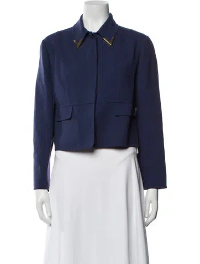 Pre-owned Valentino Virgin Wool Blazer In Blue