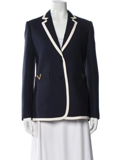 Pre-owned Valentino Virgin Wool Blazer In Blue