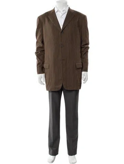 Pre-owned Valentino Virgin Wool Blazer In Brown