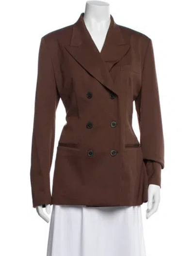 Pre-owned Valentino Virgin Wool Blazer In Brown