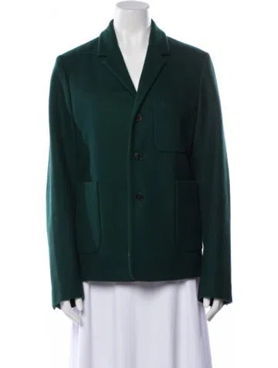 Pre-owned Valentino Virgin Wool Blazer In Green