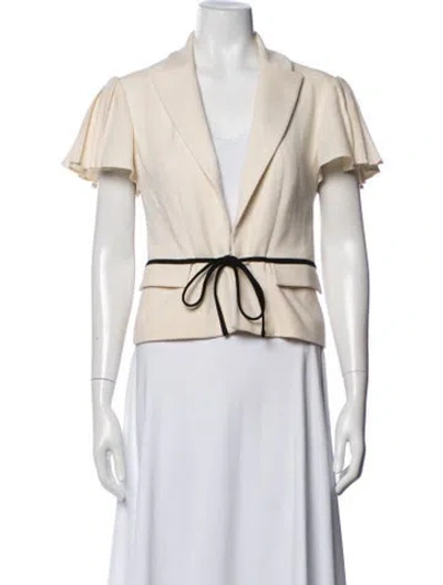 Pre-owned Valentino Virgin Wool Blazer In Neutrals