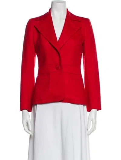 Pre-owned Valentino Virgin Wool Blazer In Red