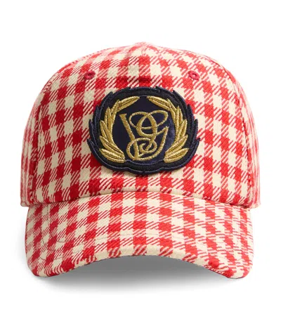 VALENTINO GARAVANI VIRGIN WOOL-BLEND HOUNDSTOOTH BASEBALL CAP