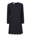 Valentino Virgin Wool-blend Shift Minidress In Black