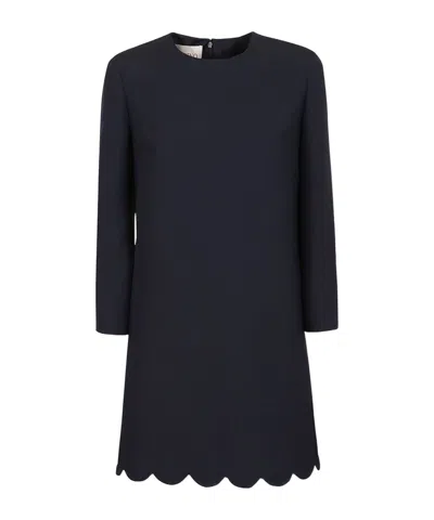 VALENTINO VALENTINO CREWNECK LONG-SLEEVED MINI DRESS