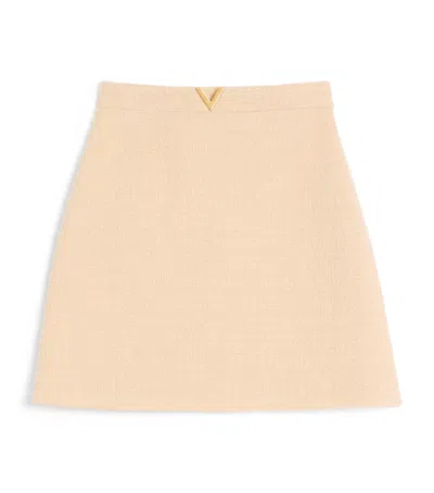 Valentino Virgin Wool-blend Tweed Mini Skirt In Neutral