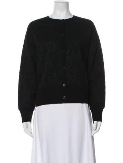 Pre-owned Valentino Virgin Wool Bomber Jacket In Black