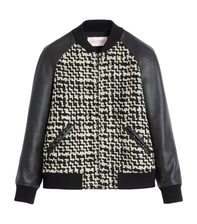 Valentino Virgin Wool Bomber Jacket In Pink
