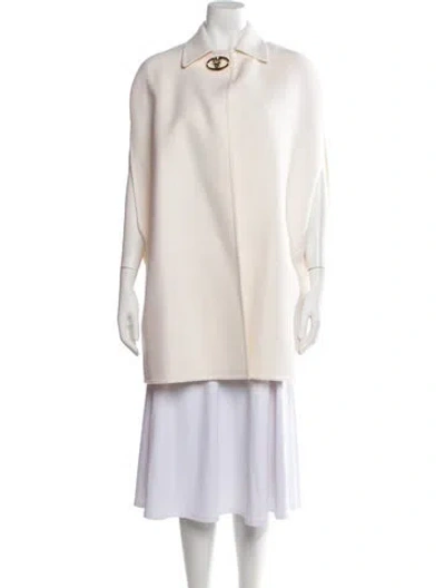 Pre-owned Valentino Virgin Wool Cape In Neutrals