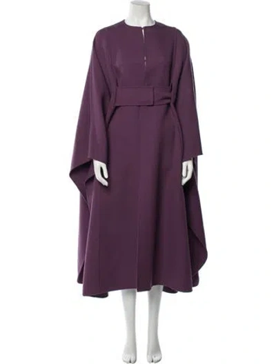Pre-owned Valentino Virgin Wool Cape In Purple