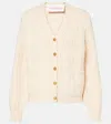 Valentino Cable Knit Button Down Cardigan In Beige