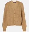 Valentino Virgin Wool Cardigan In Beige