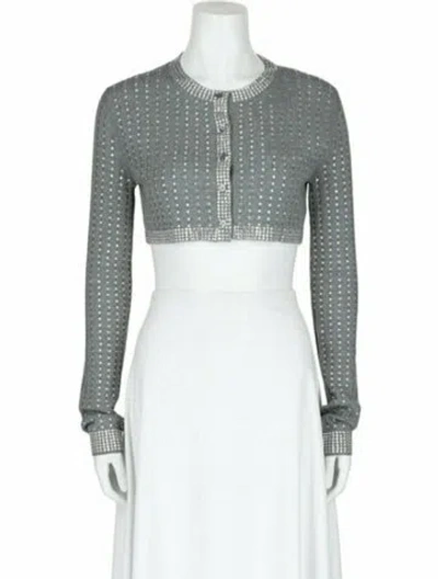 Pre-owned Valentino Virgin Wool Cardigan W/ Tags In Grey