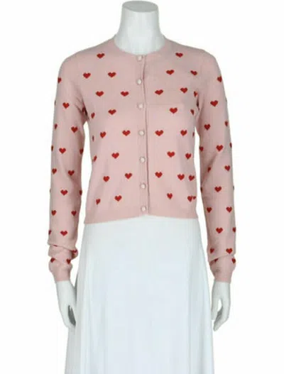 Pre-owned Valentino Virgin Wool Cardigan W/ Tags In Pink