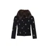Valentino Wool Cardigan With Detachable Fur Collar In Black