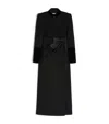 Valentino Velvet Bow Double-breasted Wool-cashmere Long Coat In Black