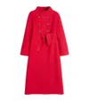 Valentino High-neck Double-breast Belted Wool Cashmere Coat In Multi
