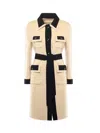 Valentino Ivory Black Single-breasted Coat In Multi