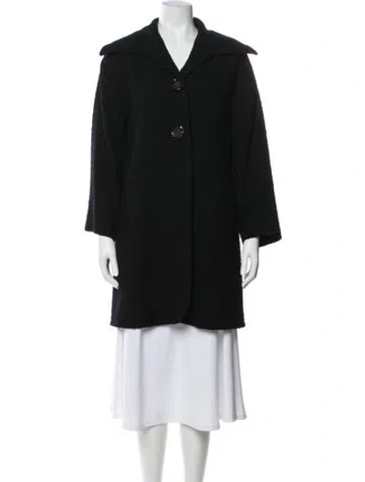 Pre-owned Valentino Virgin Wool Coat In Black