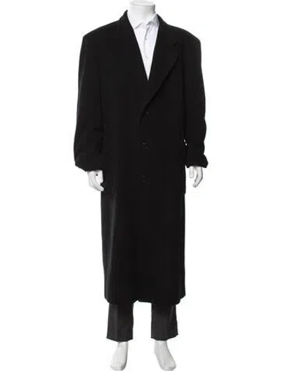 Pre-owned Valentino Virgin Wool Coat In Black