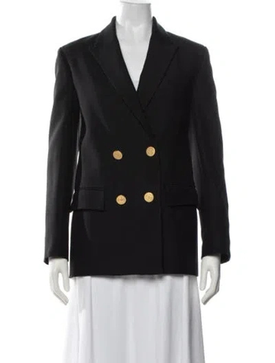 Pre-owned Valentino Virgin Wool Coat In Black