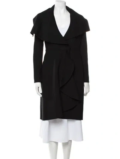 Pre-owned Valentino Virgin Wool Coat In Black