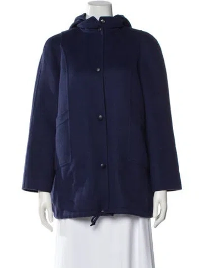 Pre-owned Valentino Virgin Wool Coat In Blue