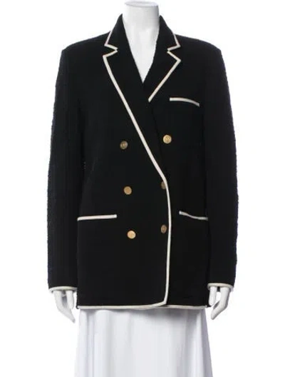Pre-owned Valentino Virgin Wool Coat In Blue