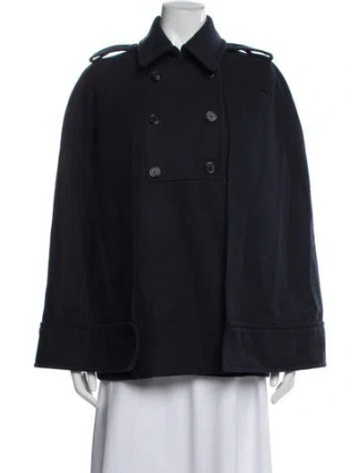 Pre-owned Valentino Virgin Wool Coat In Blue