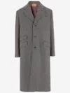 Valentino Herringbone-pattern Virgin Wool Coat In Gray
