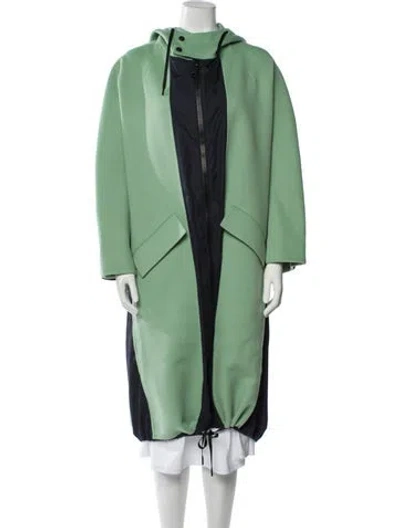 Pre-owned Valentino Virgin Wool Coat In Green