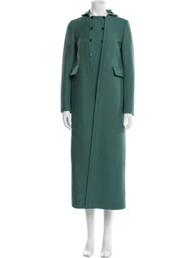 Pre-owned Valentino Virgin Wool Coat In Green