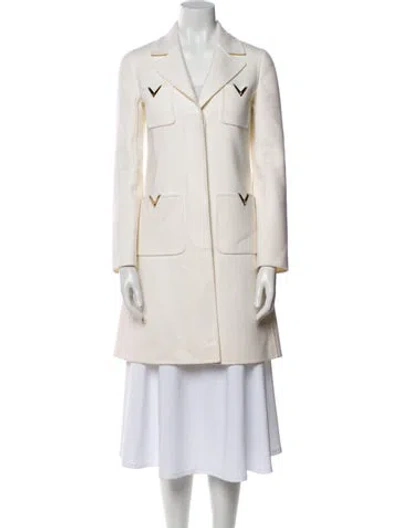 Pre-owned Valentino Virgin Wool Coat In Neutral