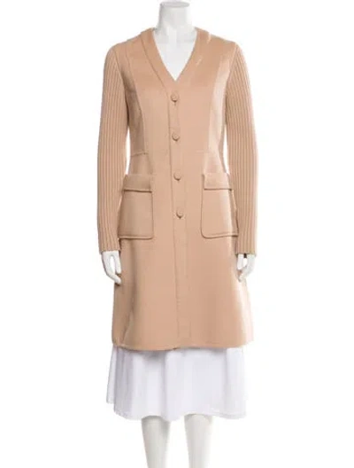 Pre-owned Valentino Virgin Wool Coat In Neutral