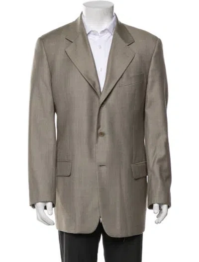Pre-owned Valentino Virgin Wool Coat In Neutral