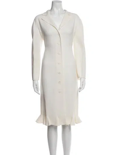 Pre-owned Valentino Virgin Wool Coat In Neutral