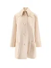 Valentino Garavani Wool Drap Coat Coats And Trench Coats Beige In Pink