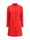 Valentino Womens Paris Embellished Regular-fit Wool And Cashmere Wool Coat In Red