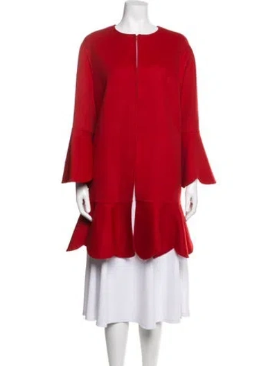 Pre-owned Valentino Virgin Wool Coat In Red