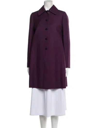 Pre-owned Valentino Virgin Wool Coat W/ Tags In Purple