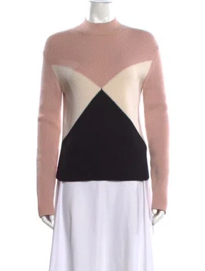 Pre-owned Valentino Virgin Wool Colorblock Pattern Sweater In Pink
