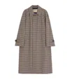 Valentino Coat With Vichy Pattern In Cotton And Wool In Brown