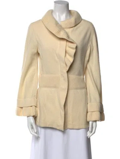 Pre-owned Valentino Virgin Wool Cowl Neck Sweater In Neutral
