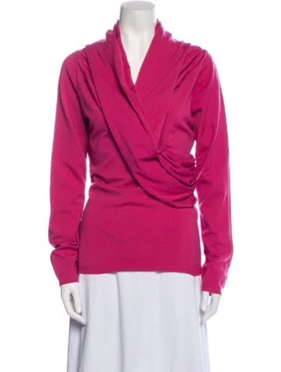 Pre-owned Valentino Virgin Wool Cowl Neck Sweatshirt In Pink