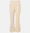 Valentino Virgin Wool Crêpe Flared Pants In Yellow
