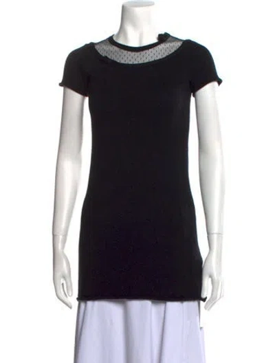 Pre-owned Valentino Virgin Wool Crew Neck Sweater In Black