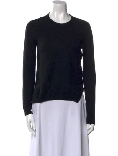 Pre-owned Valentino Virgin Wool Crew Neck Sweater In Black