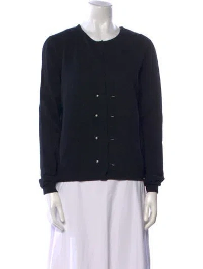 Pre-owned Valentino Virgin Wool Crew Neck Sweater In Black